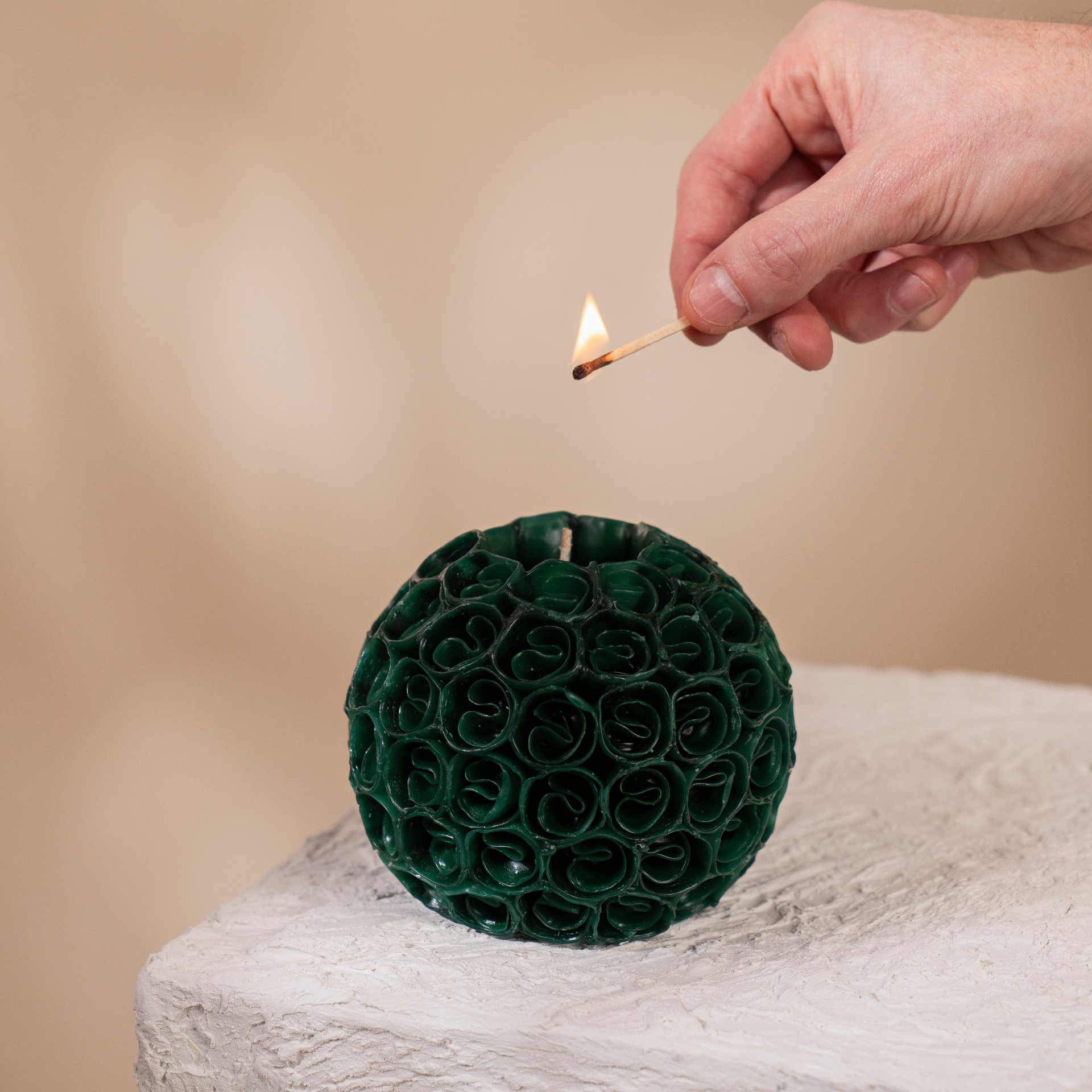Large Floral Ball Candle