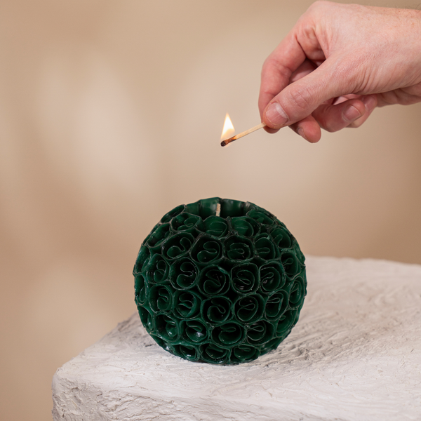 Large Floral Ball Candle