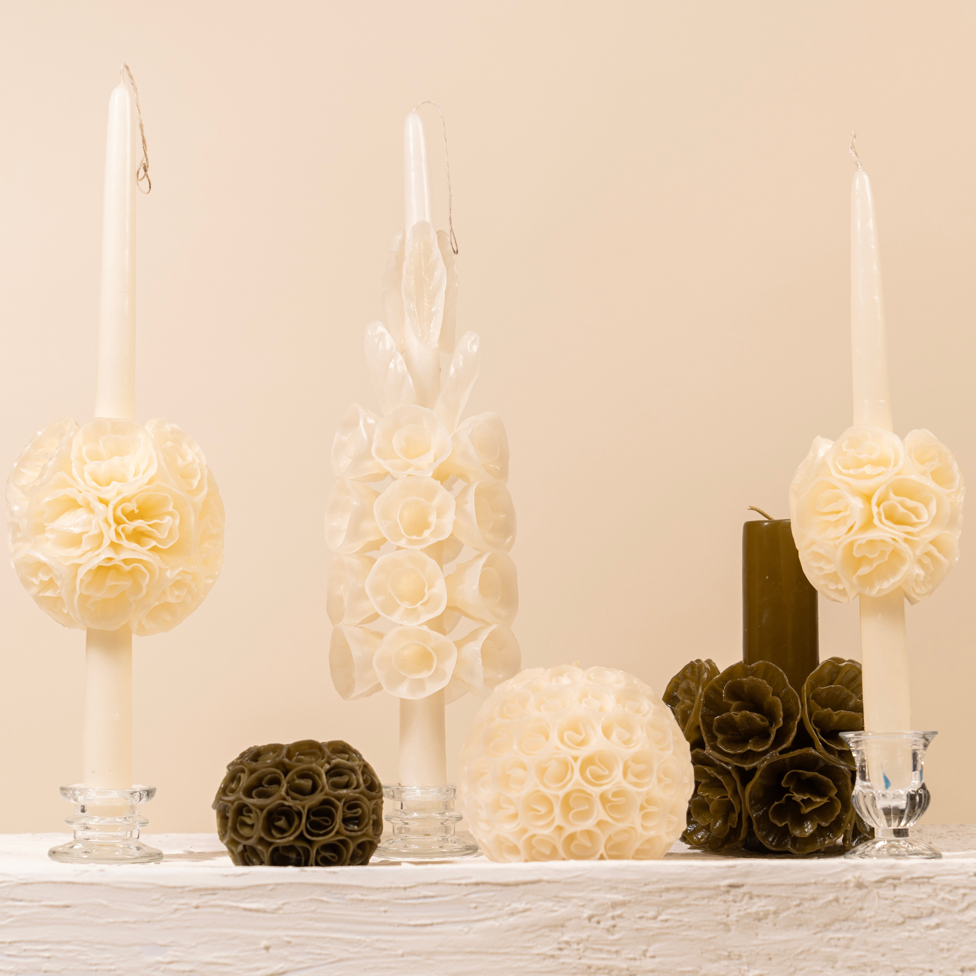 Small Floral Ball Candle
