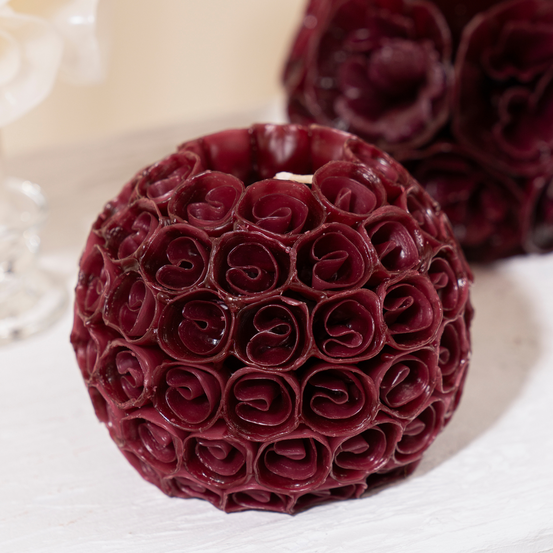 Large Floral Ball Candle