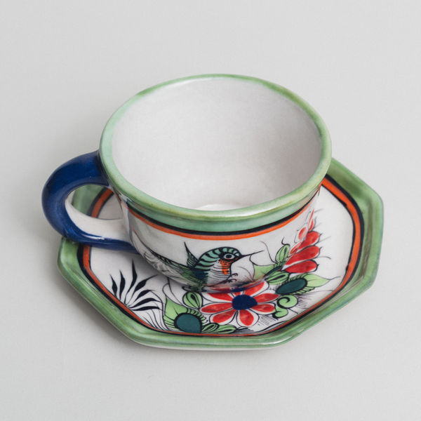 Taza con Porcelana Colibrí