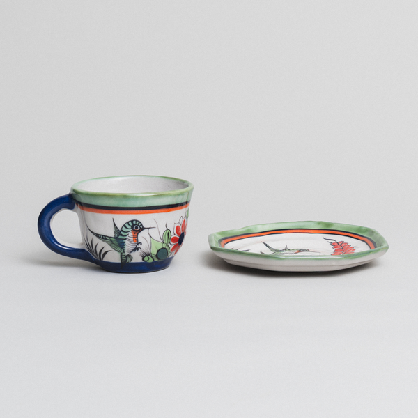 Taza con Porcelana Colibrí