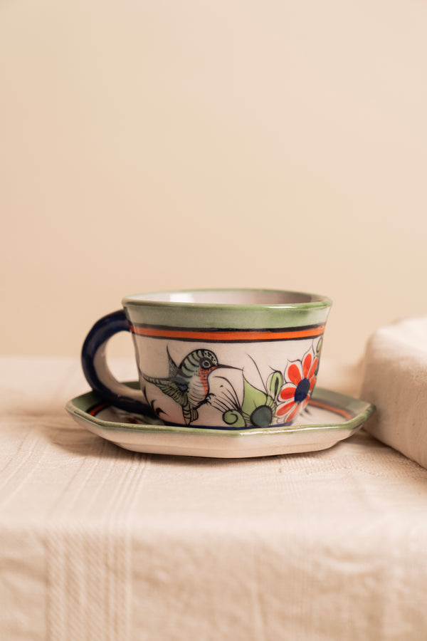 Taza con Porcelana Colibrí