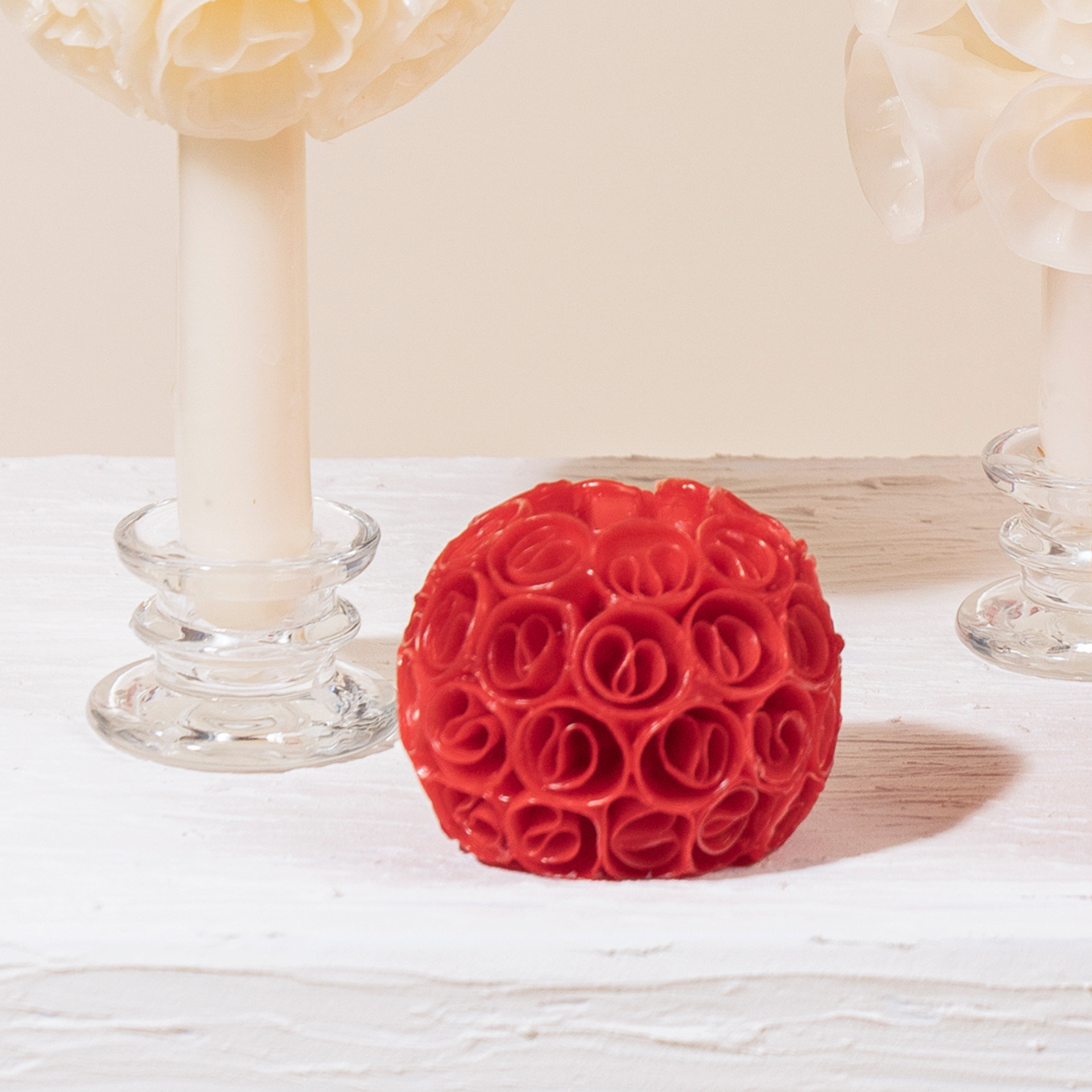 Small Floral Ball Candle