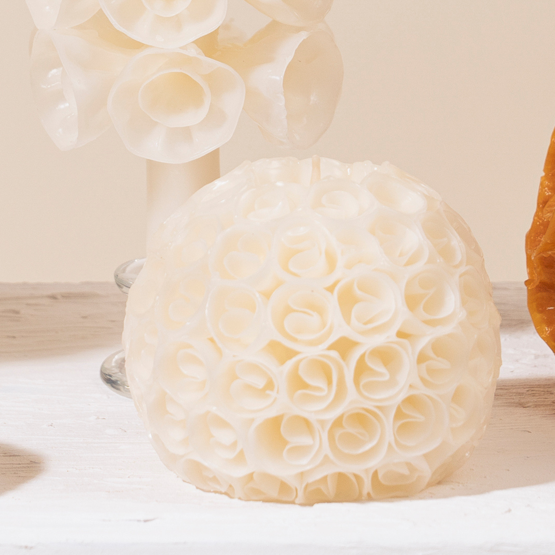 Small Floral Ball Candle