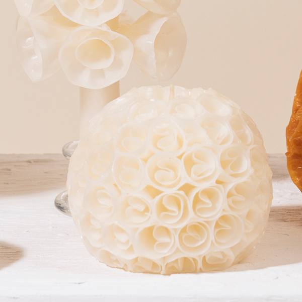 Small Floral Ball Candle