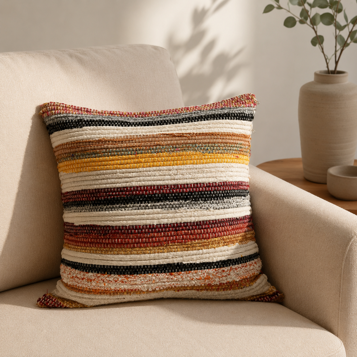 Textile Art Cushion Cover 55x55 cm