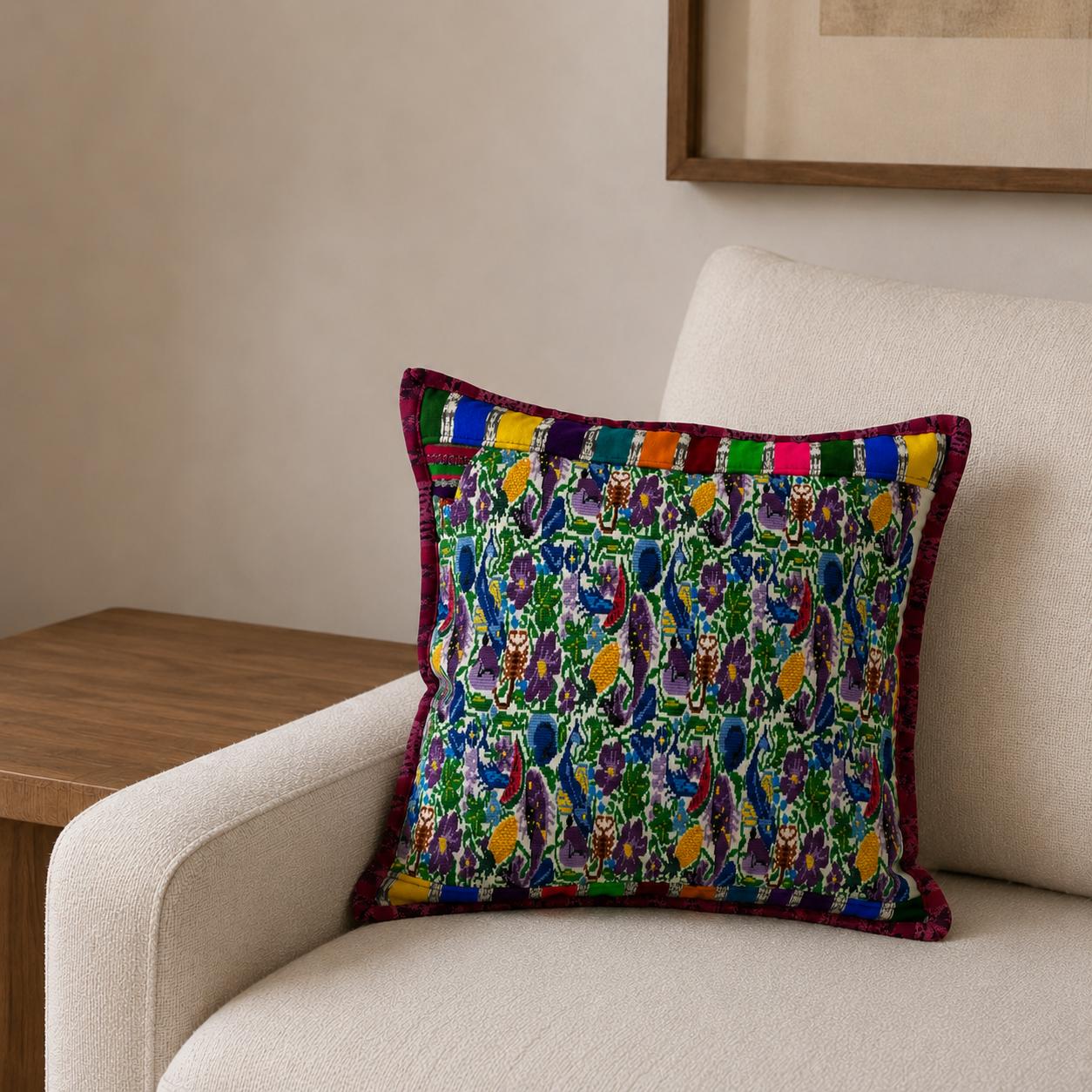 Embroidered Cushion Cover 50x50 cm