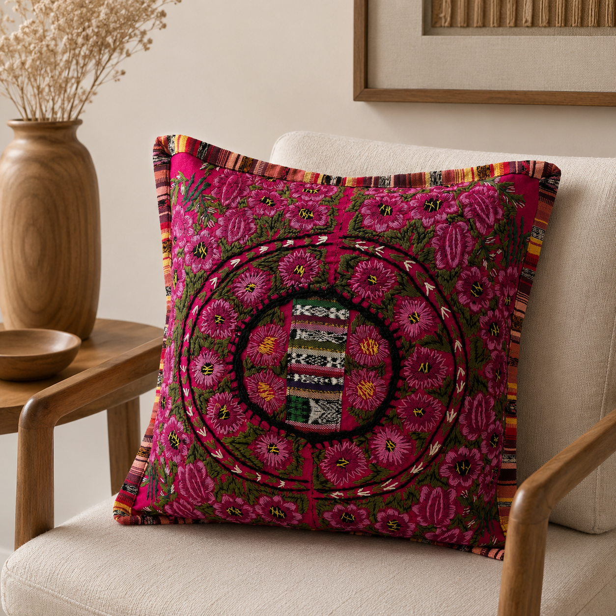 Embroidered Cushion Cover 50x50 cm