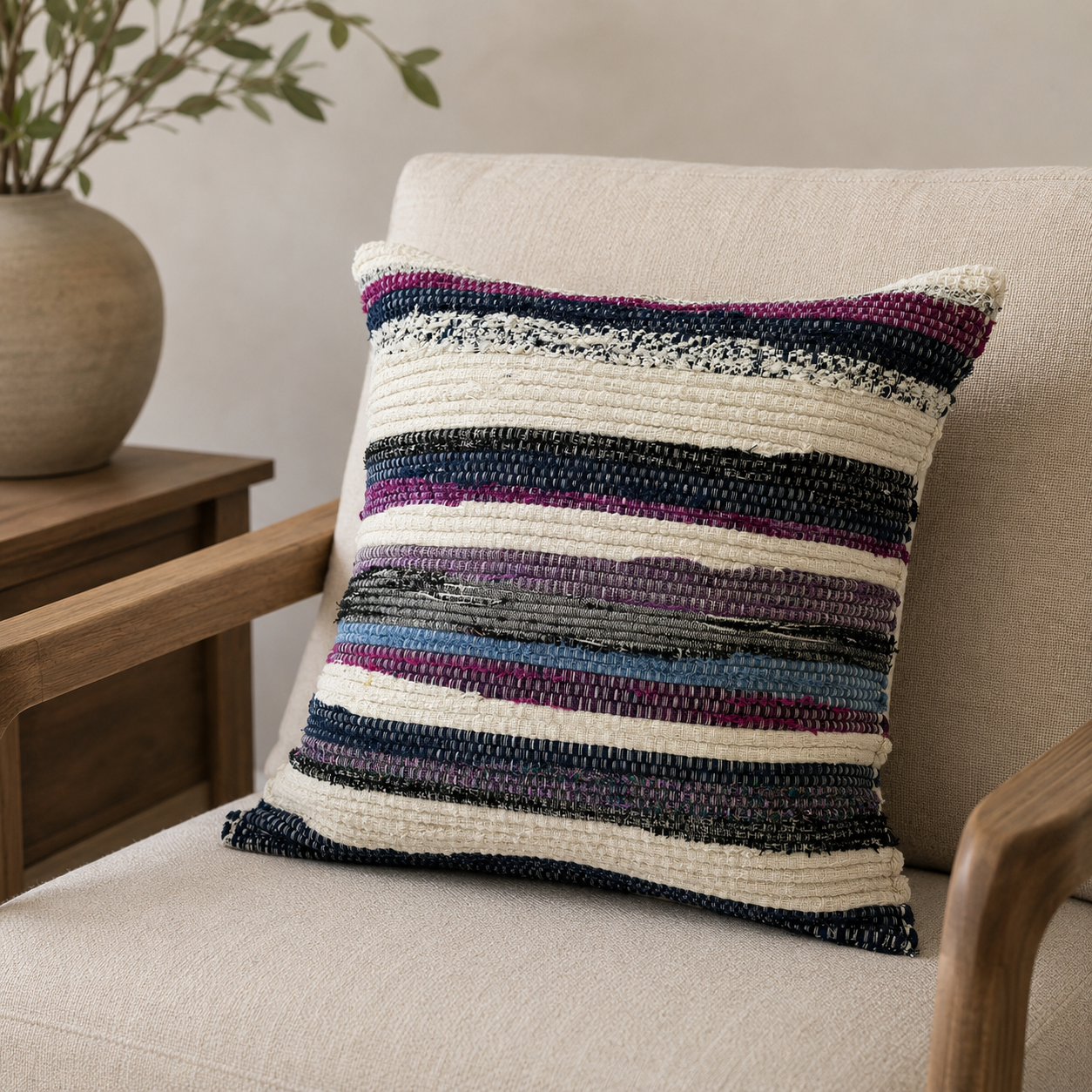 Textile Art Cushion Cover 55x55 cm