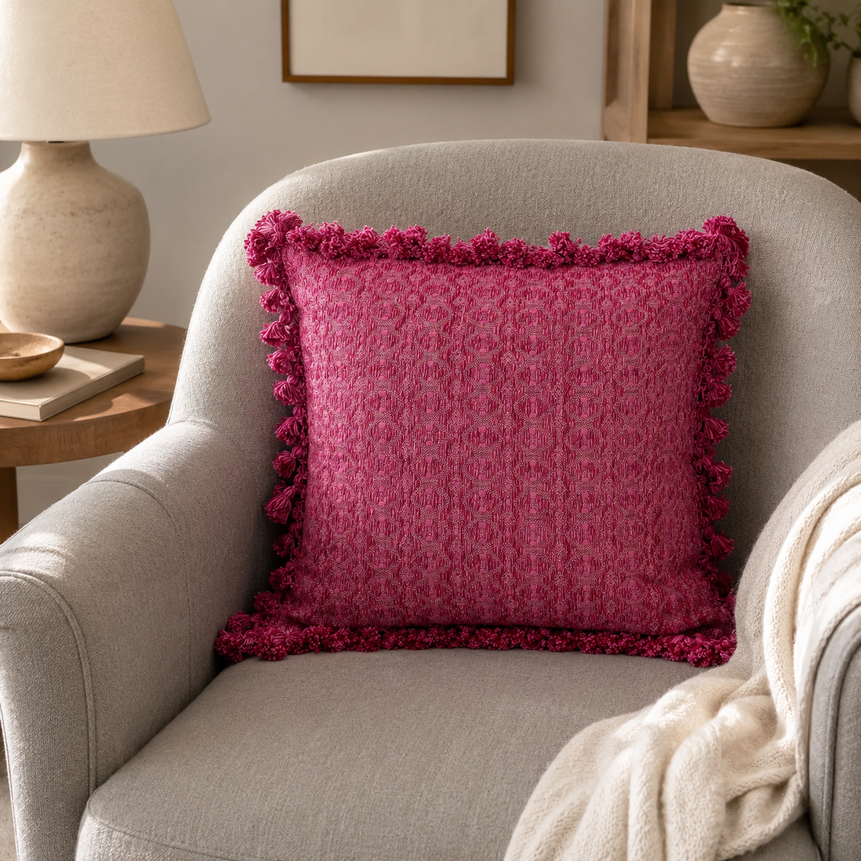 Cushion Cover with Tassels 45x45 cm