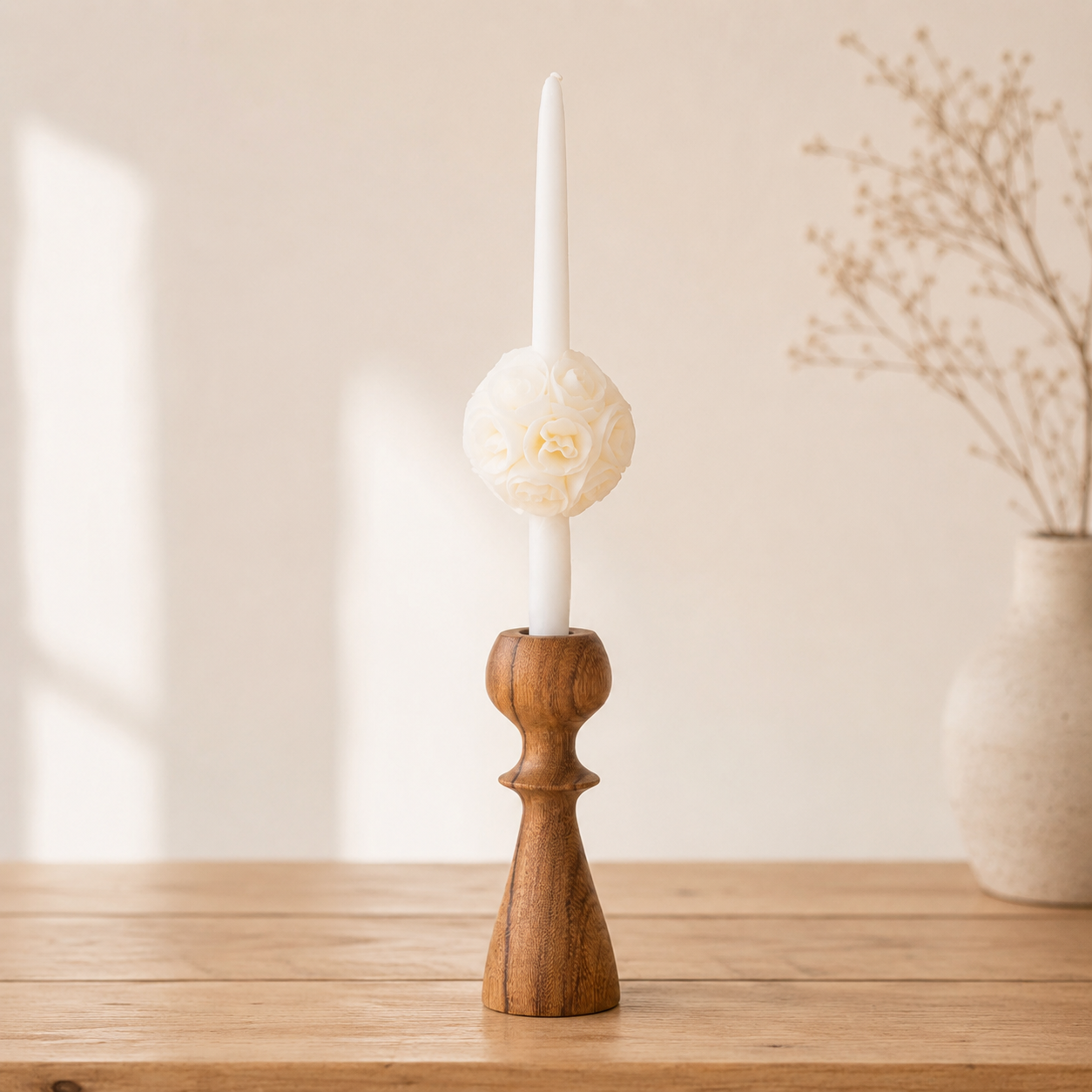 Wooden candle holder