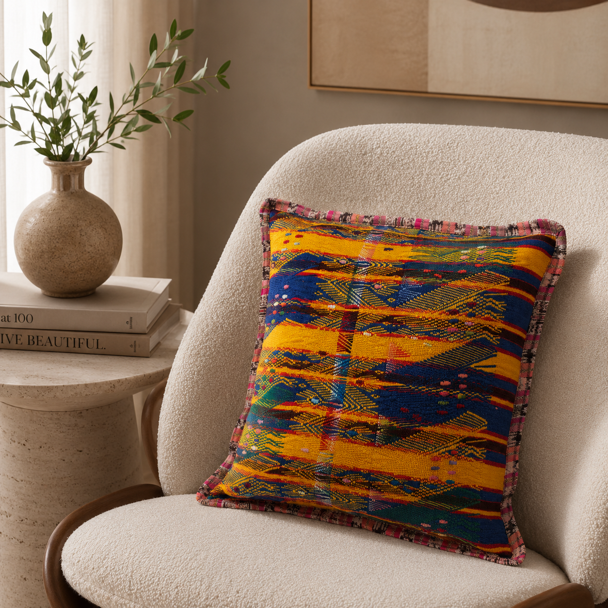 Embroidered Cushion Cover 50x50 cm