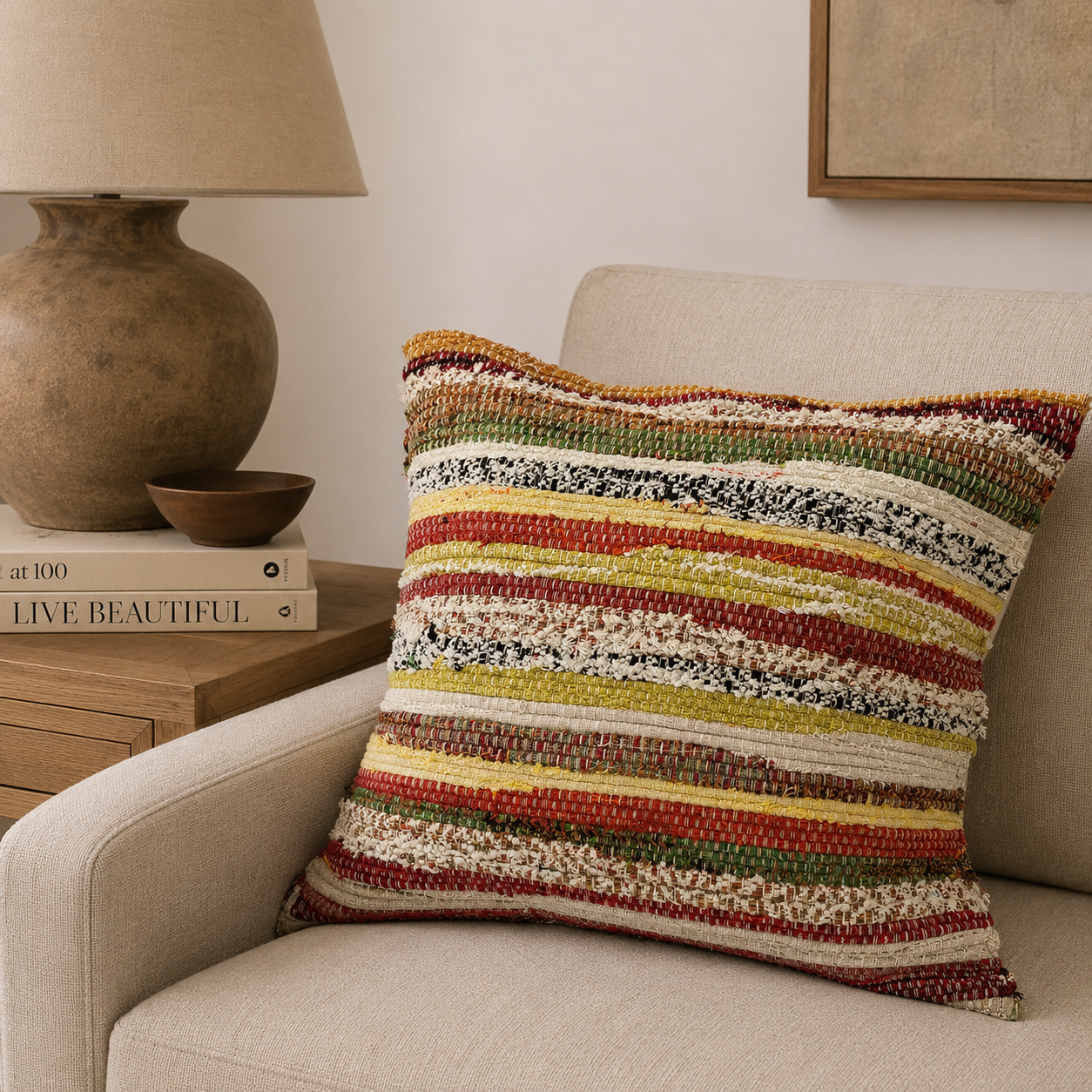 Textile Art Cushion Cover 55x55 cm