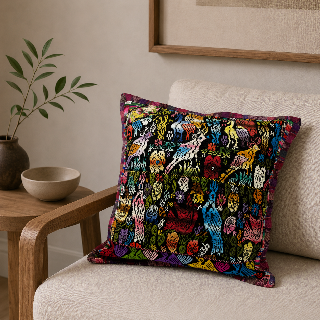 Embroidered Cushion Cover 50x50 cm