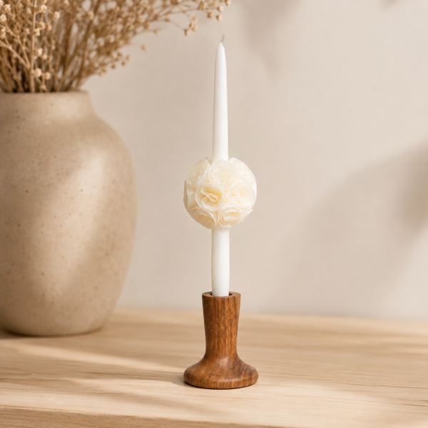 Wooden candle holder