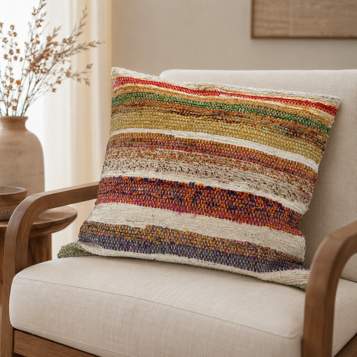 Textile Art Cushion Cover 55x55 cm