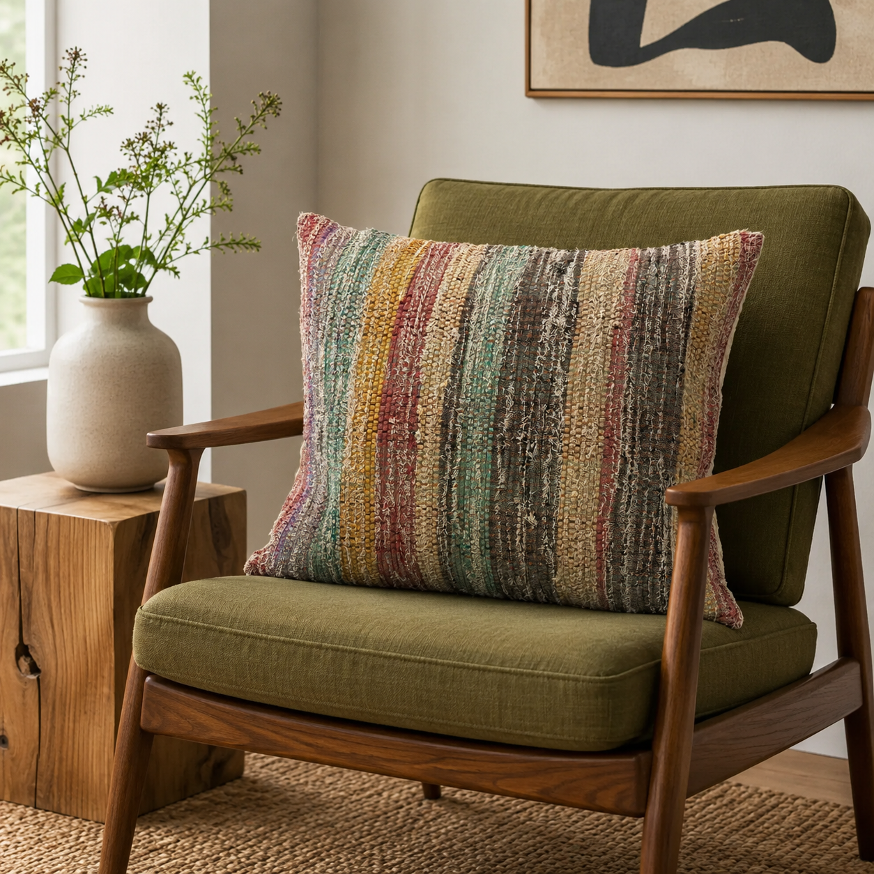 Textile Art Cushion Cover 60x60 cm