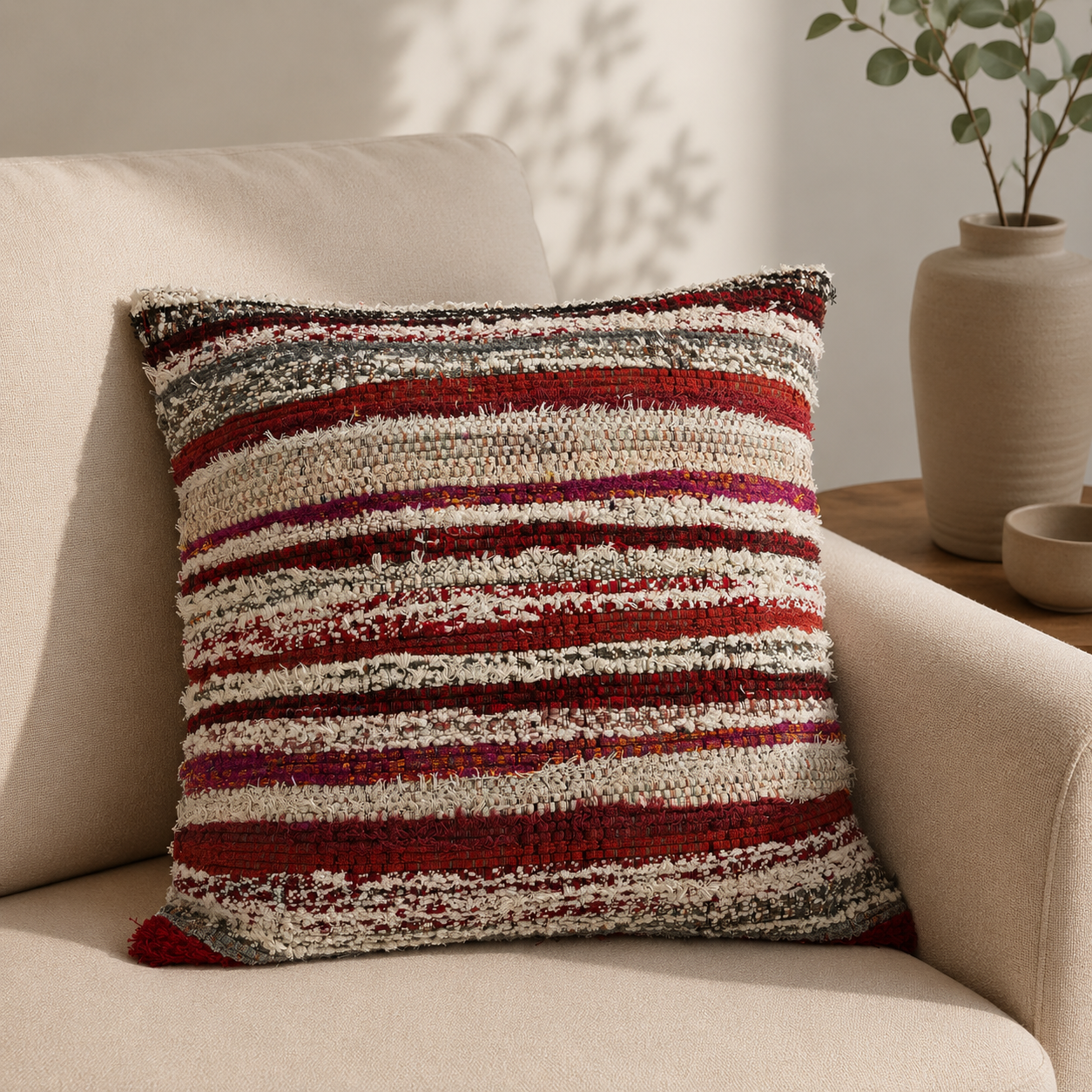 Textile Art Cushion Cover 55x55 cm