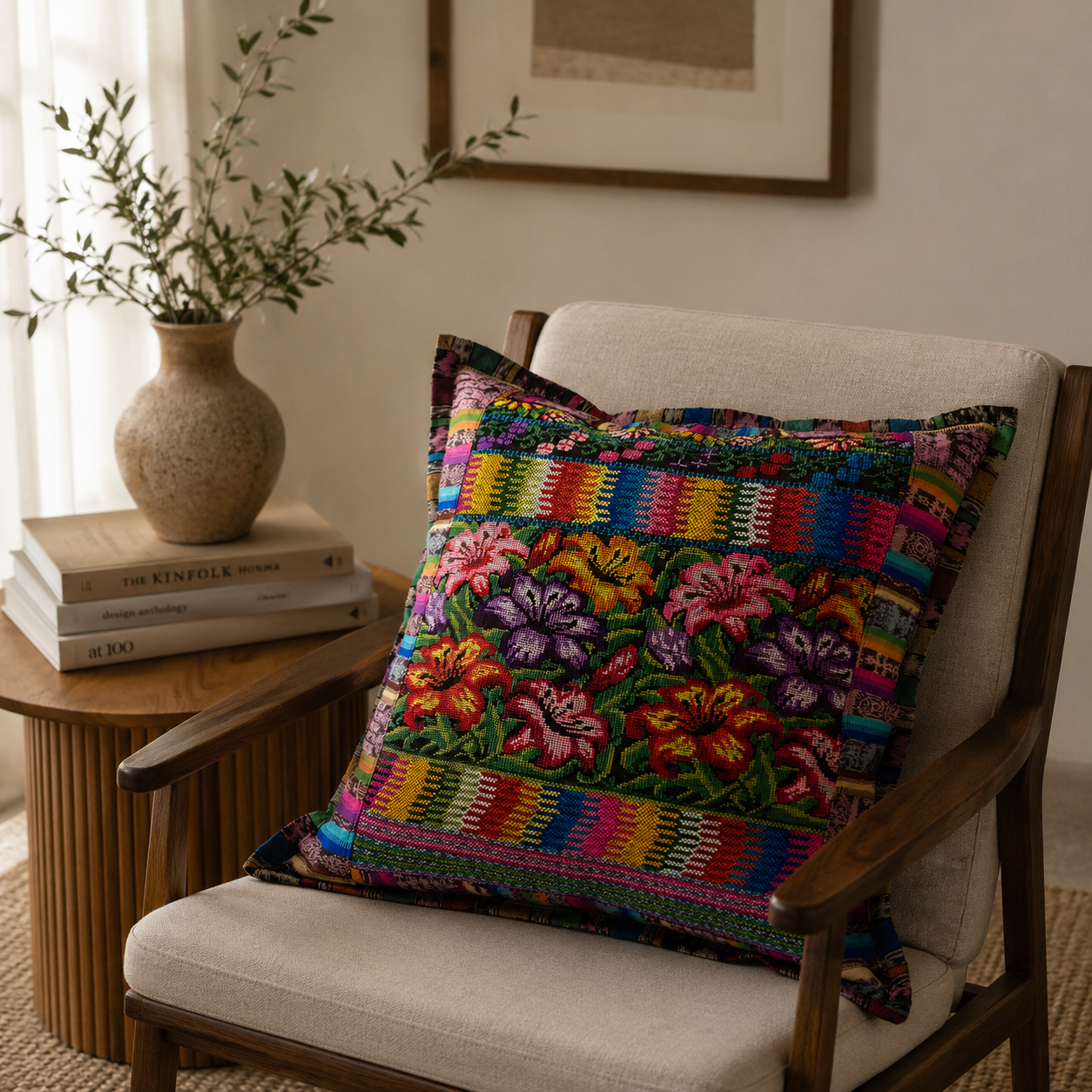 Embroidered Cushion Cover 50x50 cm