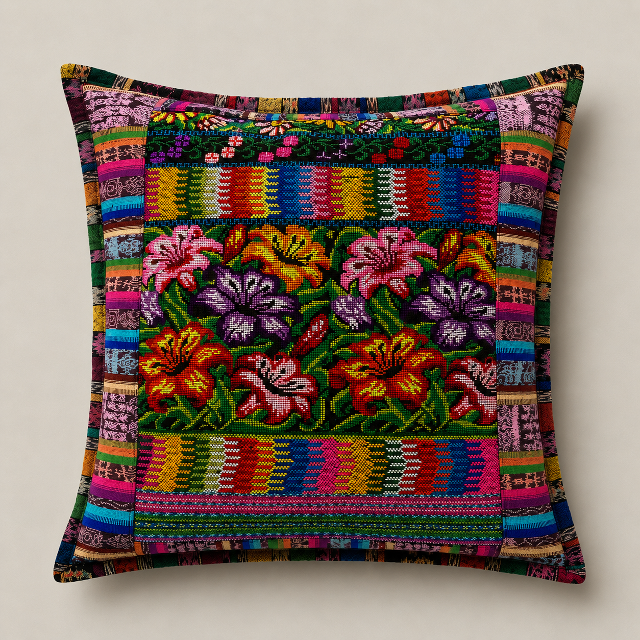 Embroidered Cushion Cover 50x50 cm